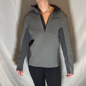 Spyder Heather Charcoal Gray Quarter-Zip Pullover